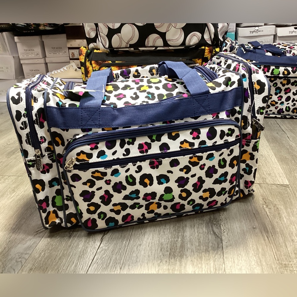 Large Multi Co Leopard Dufflebag